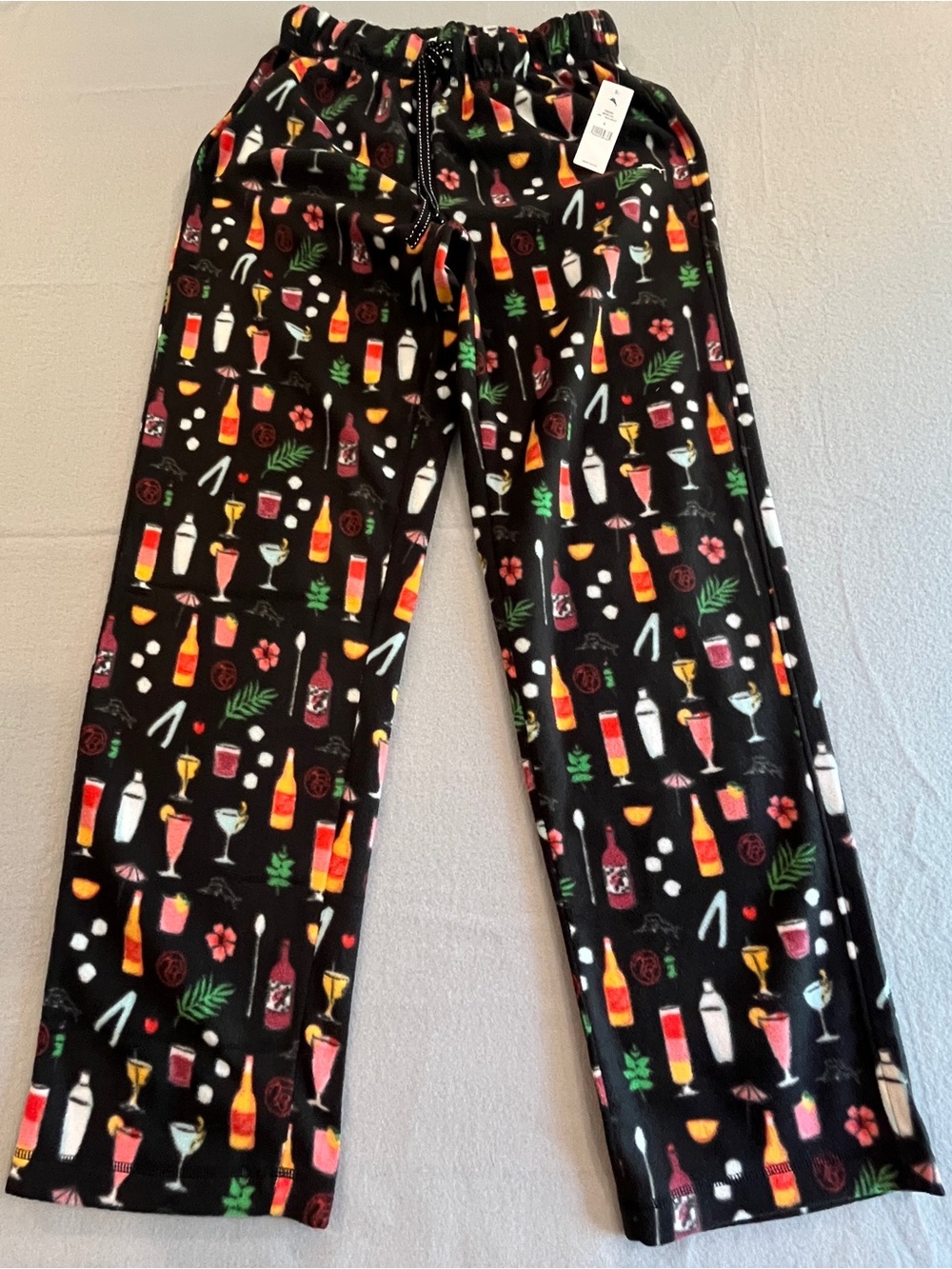 Tommy Bahama Black Lounge Pants with Multicolor Cocktail Motif